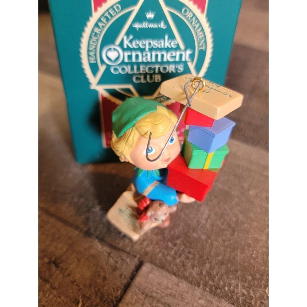 Hallmark 1990 armful of joy ornament Xmas Decor elf gift